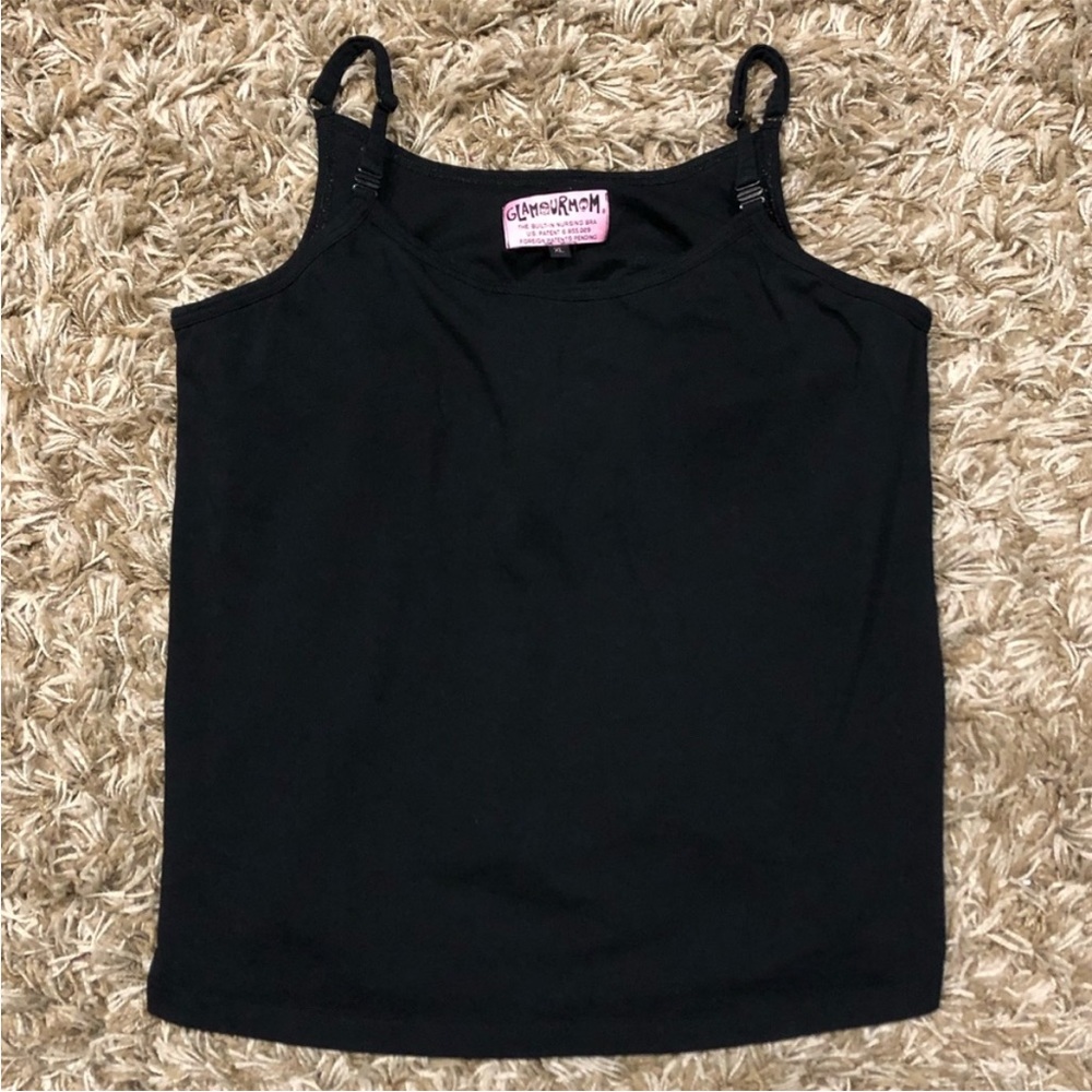 Glamourmom ~ Nursing Tank Top ~ Size XL ~ Black